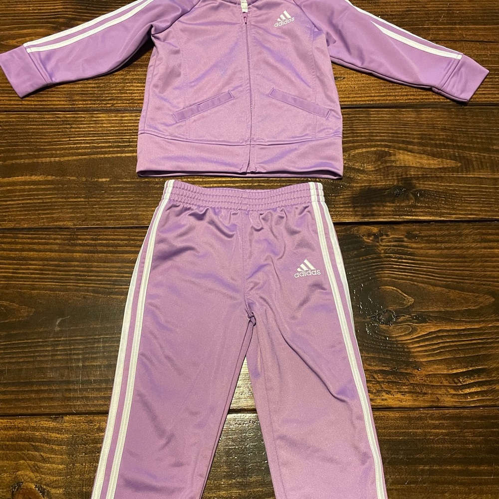 Adidas 18mos Track Suit purple/white